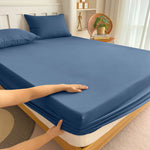 housse lit violet bleu marine gris uni anti acariens anti bactéries moderne 120x200 150x200