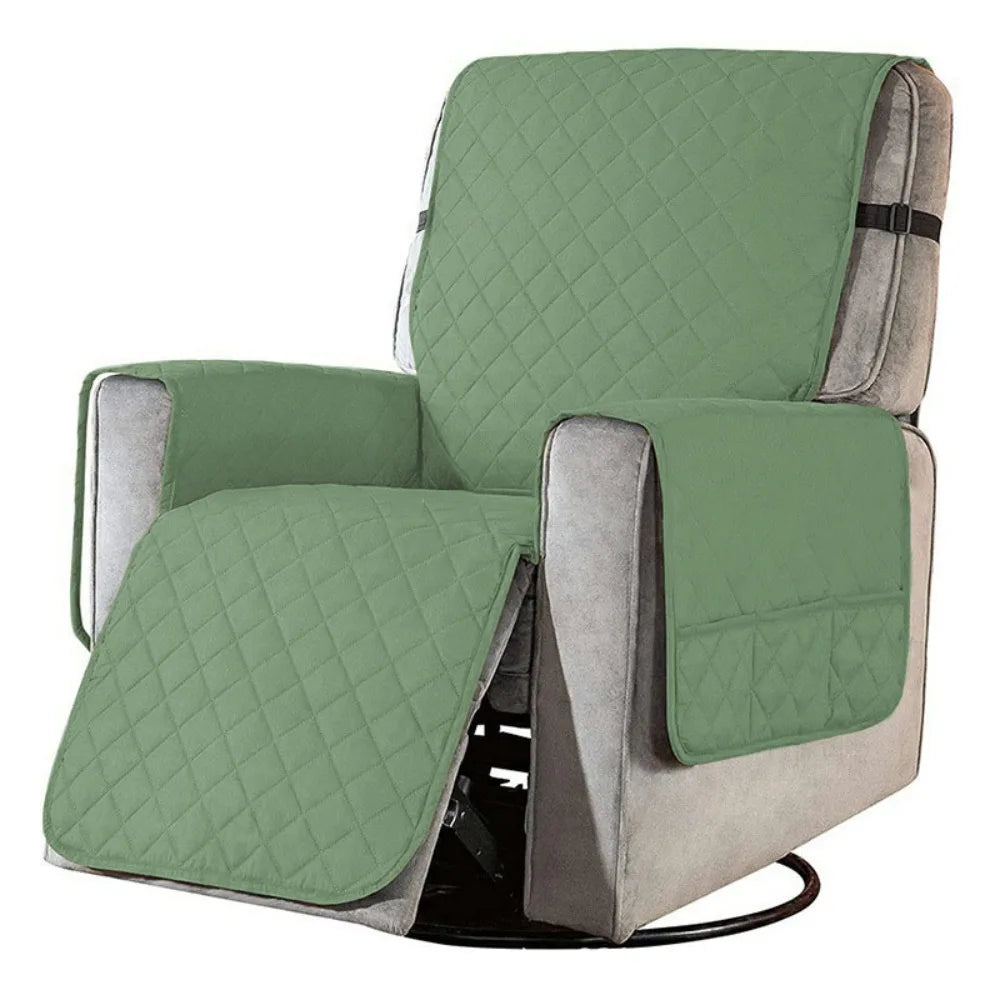 housse fauteuil moderne quilted vert gris beige antidérapante poche sécurité 100 polyestèreversible accueil