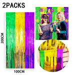 rideau franges métalliques couleurs vives mariage anniversaire décoration festive adhésif pack deux