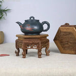 présentoir bois chinois traditionnel tasses thé stands empilables boîte ornements plantes vertes decoration