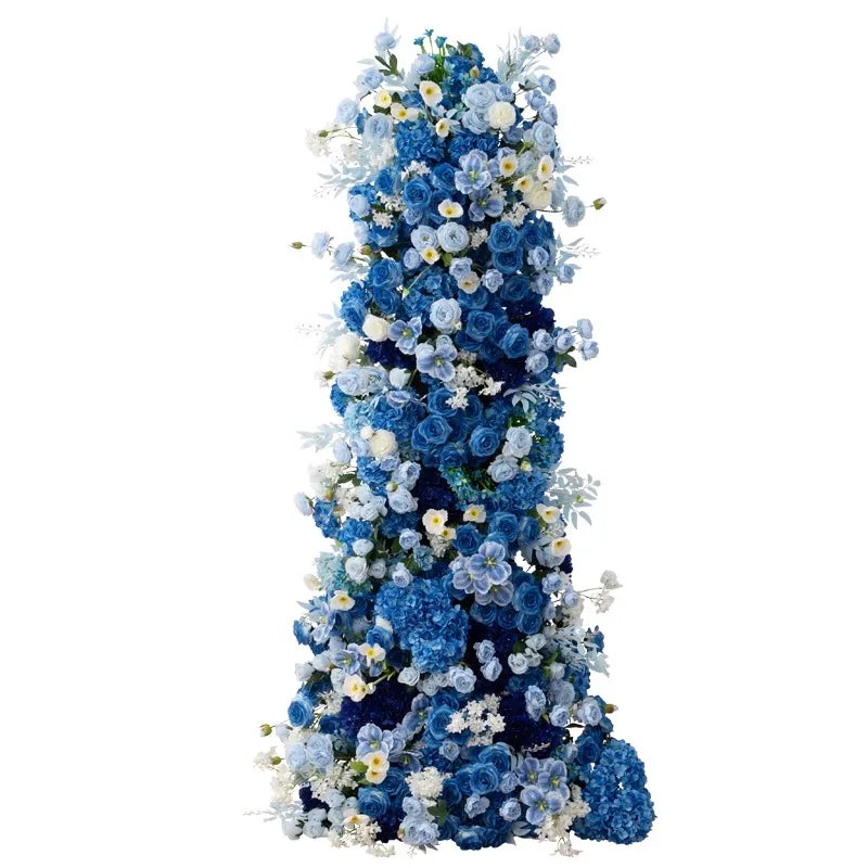 arche décorative fleurs artificielles bleu blanc extérieur intérieur décoration maison événement