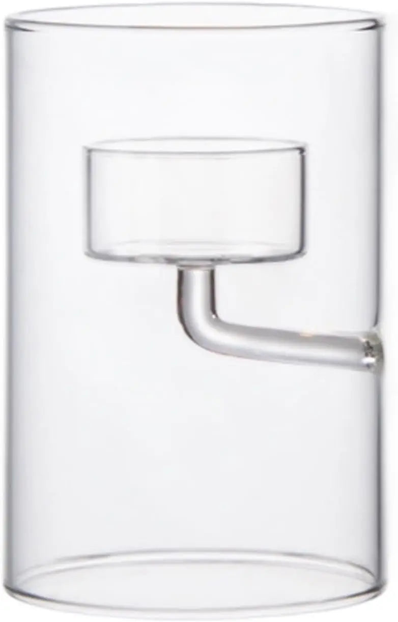 support bougies verre transparent moderne minimaliste clips bougeoirs décoration table événements centroń