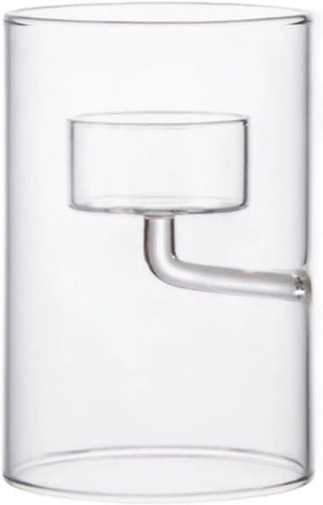 support bougies verre transparent moderne minimaliste clips bougeoirs décoration table événements centroń