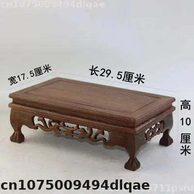 support d'affichage bois sculpté classique pied table vintage marron foncé motifs naturels