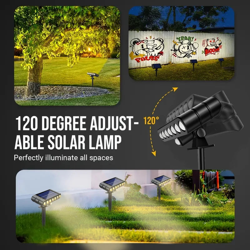 projecteurs solaires led modernes noir ip65 3pcs warm white lumière jardinextérieur abs tringle