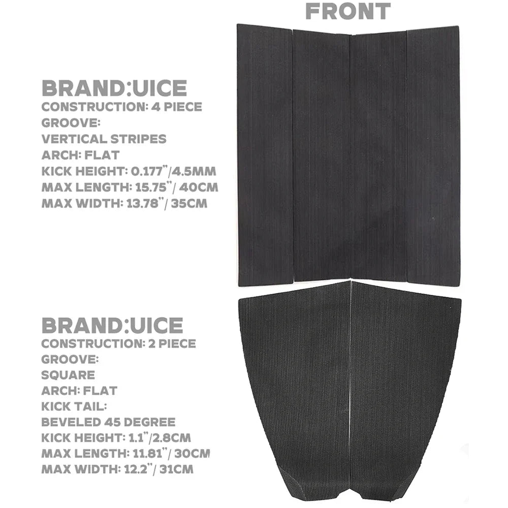 tapis surf noir rayures verticales adhésif anti dérapant traction pad surfboard longboard avant arrière