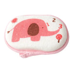 gant bain enfant dessins animaux cordon ajustable blanc bleu rose jaune
