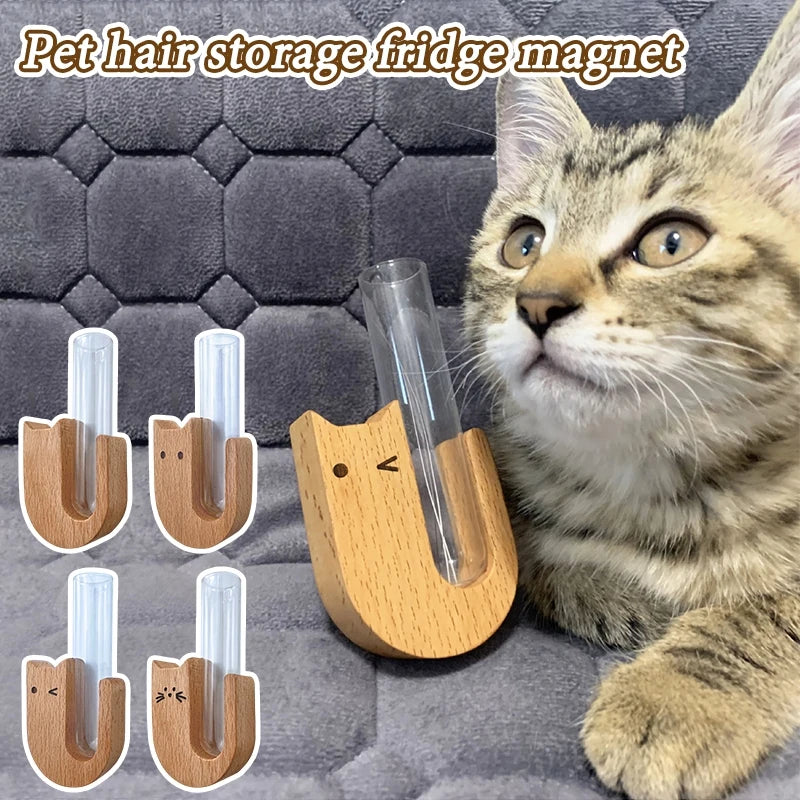aimants réfrigérateur chat vase transparent moderne déco noir blanc bois