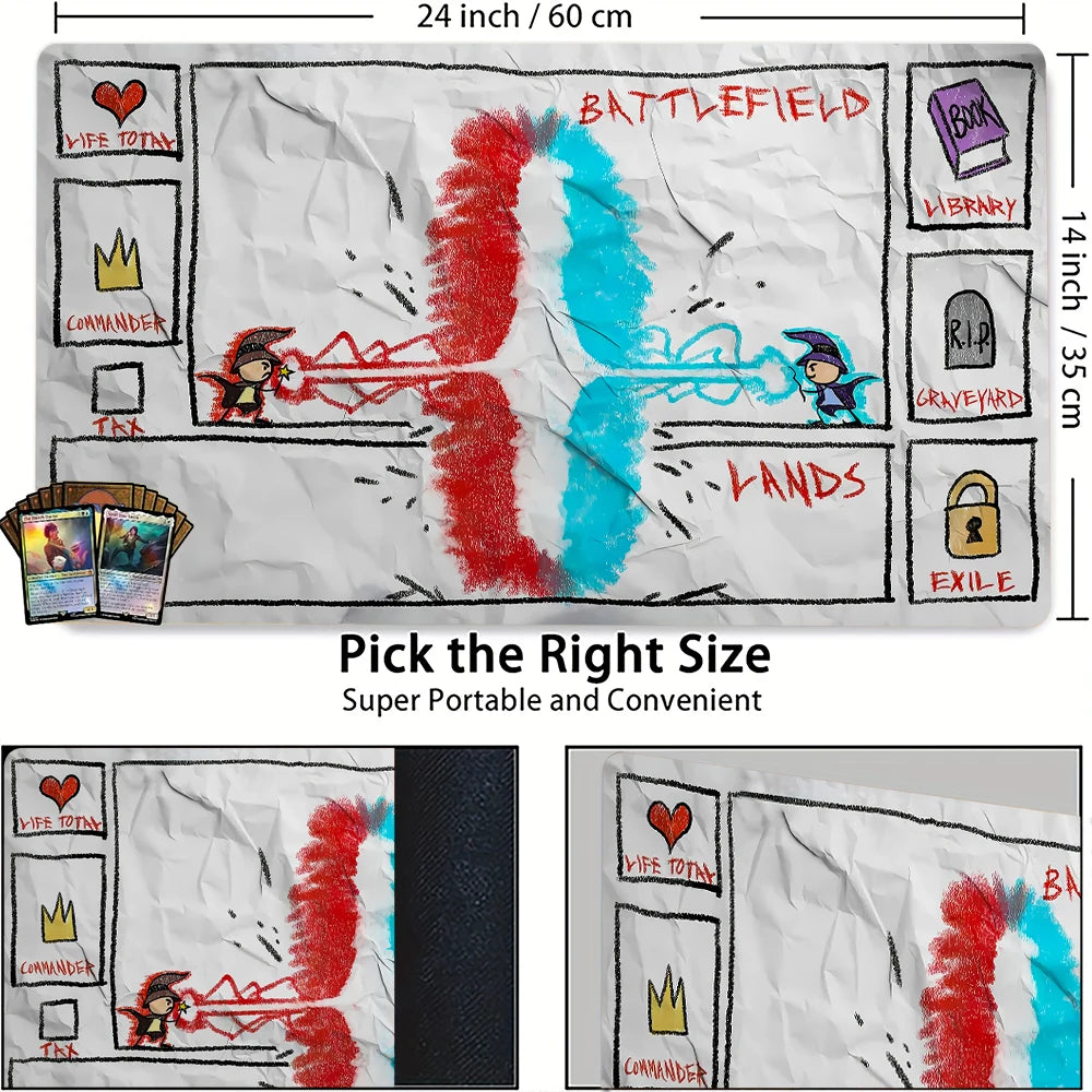 tapis jeu dessin animé non glissant blanc rouge bleu noir waterproof