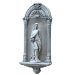 décoration murale extérieure statue classique antique grise sculptée détaillée bar patio