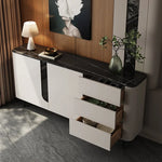 armoire rangement moderne blanche tiroirs pieds noirs meuble salon organisation décoration minimalistechairs
