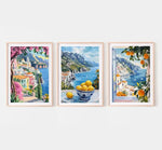 tableau multicolore paysage marin maison fleurs fruits moderne sans cadre toile impression chromatique