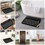 tapis bain antidérapant adhésif clavier rétro noir gris blanc