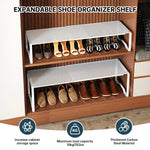 étagère chaussures extensible blanche perforée moderne pieds robustes rangement fer métal adjustable chambre