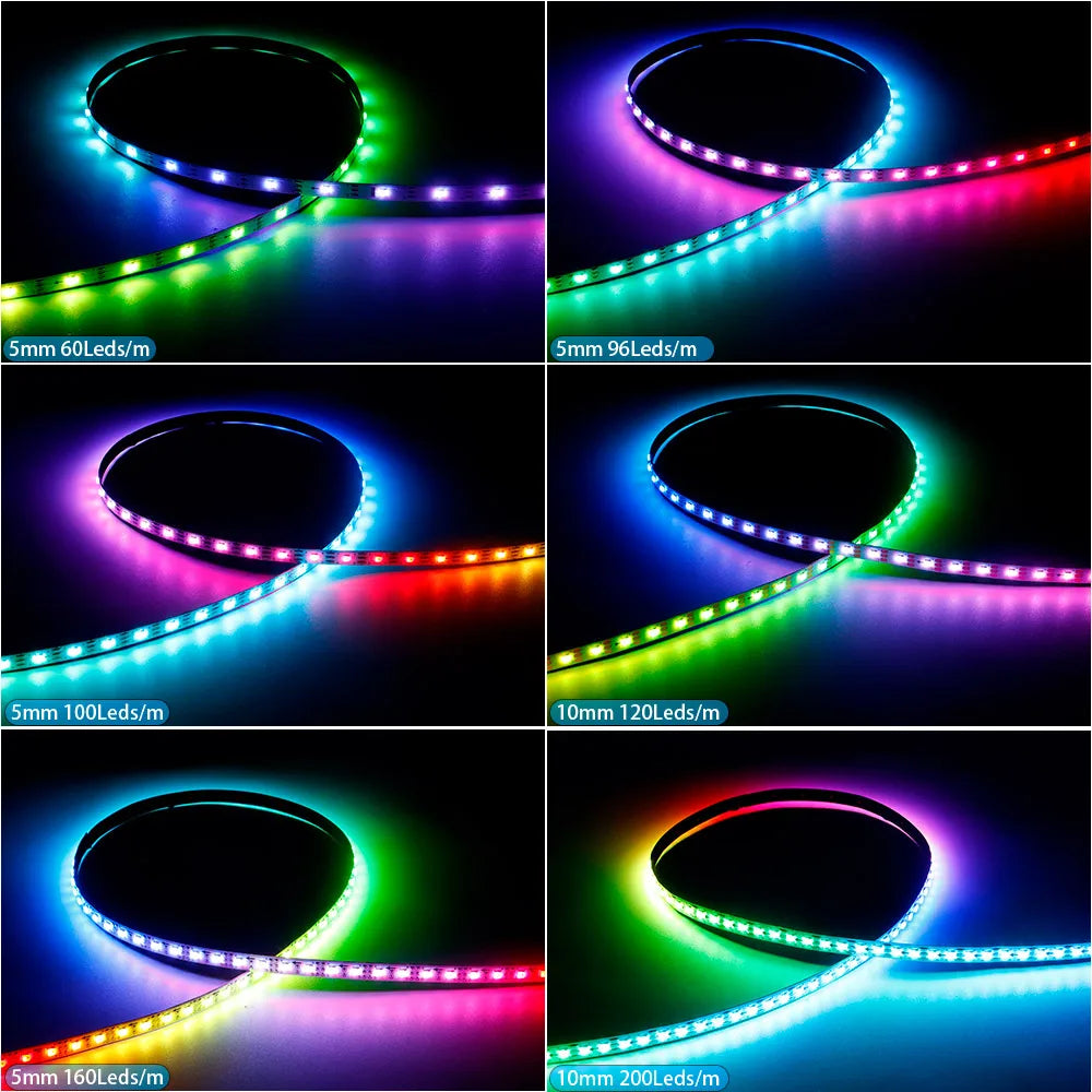 ruban led flexible multicolore 60 100 120 160 200 leds métro moderne adhésif double