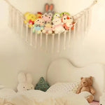 hamac jouets coton macramé franges boho crochets fixation beige clair chambre salon