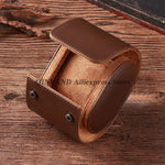 boîtes montres simili cuir bleu marine marron clair classique fixations rangement sécurisé vintage