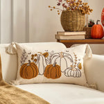 taies d'oreiller automnales citrouille feuilles érable rustique velours polyester non toxique respectueux environnement decoration