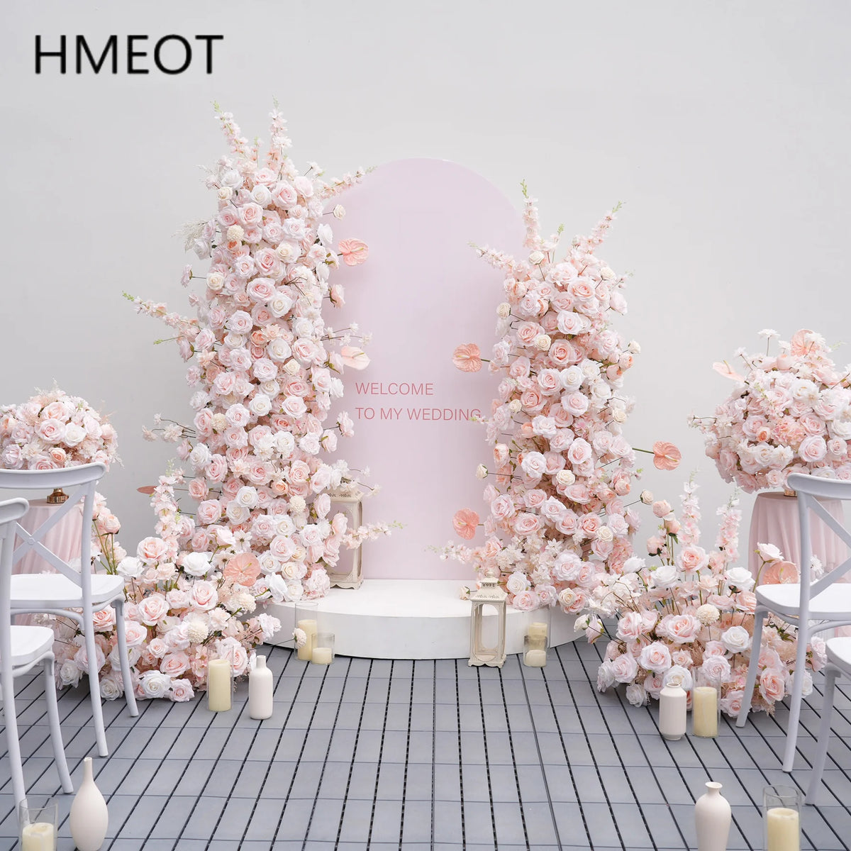 décoration mariage arbre artificiel rose clair fleurs modernes élégantes extérieurintérieur événement floral