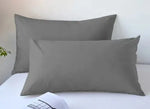 taies d'oreiller polyester coton modernes unies blanc gris rose bleuclair