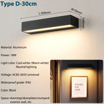 applique murale led moderne noir blanc ip65 2000lm 200mm 300mm 500mm minimaliste
