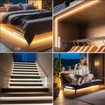 ruban led blanc flexible adhésif 320leds capteur mouvement batterie interrupteur moderne