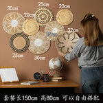 décorations murales bohèmes tressées plateaux naturels motifs radiaux ensemble plusieurs tailles spiralées