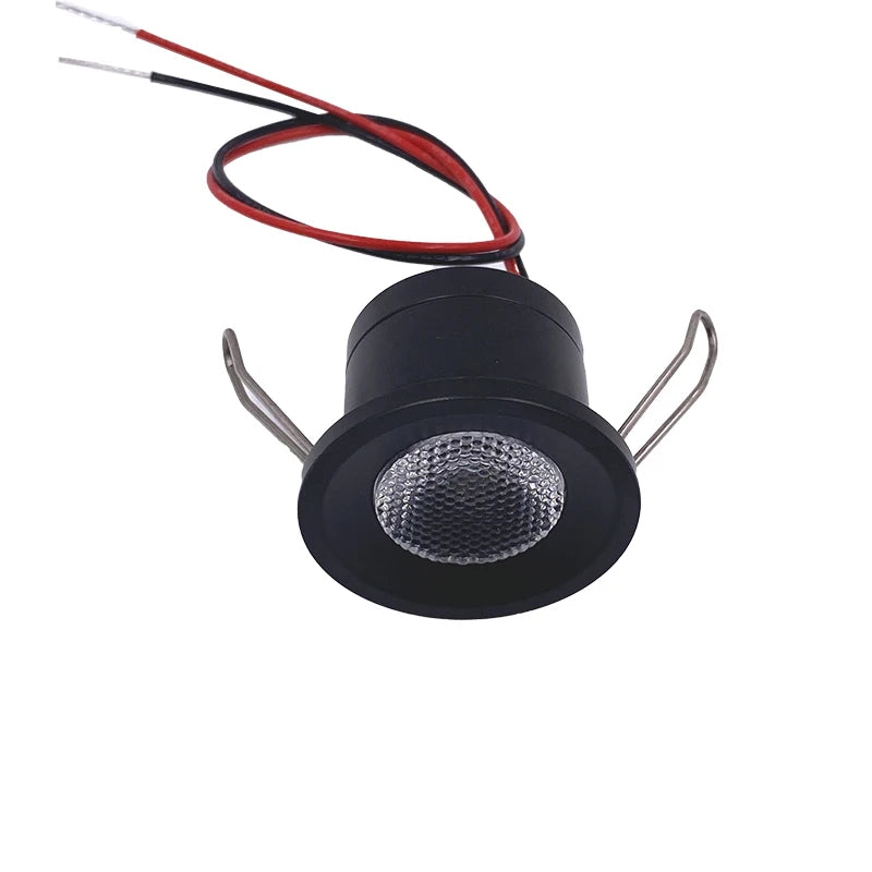 projecteur led spot noir argent grille moderne clips câbles 12v 1w ip65 rohs