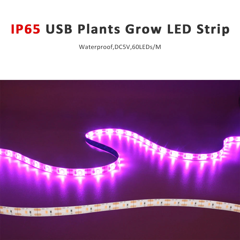 ruban led violet croissance plante moderne 5v 60 led 50000h usb