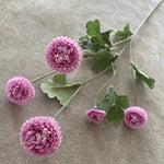 décoration intérieure bouquet artificiel fleurs chrysanthèmes feuilles vertes moderne or rose violet