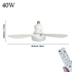 ventilateur lampe led télécommande blanc moderne minimaliste 24w 30w 40w 80w e27