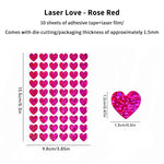 sticker forme cœur glitter rouge doré argenté adhésif décoration agenda st valentin festif brilanten