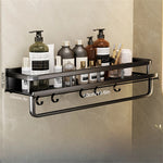 étagère murale moderne étagères aluminium noir serviettes bouteilles pots salle bain cuisine rangement gain