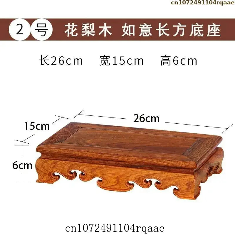 support présentation bois massif socle figurine vase théière décoration chinois traditionnel gravure