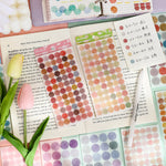 autocollants pastel couleur rose violet bleu vert orange calendrier notes délicats scrapbooking diy pièces
