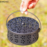 boîte bobines moustiques boîte aromathérapie bleu clair rose pâle moderne perforations floraux poignée métallique