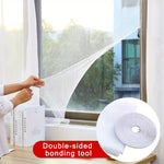 rideau moustiquaire fenetre adhésif double face maille fine blanc moderne minimaliste translucide ciseaux rouleau