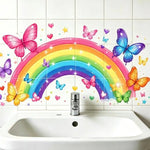 Autocollant mural PVC Floral Décoration Salle Bain Buanderie Install Easy Removable