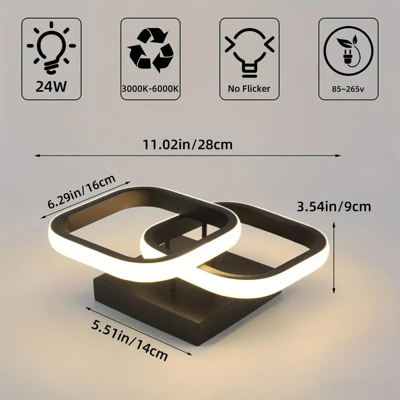 plafonnier led moderne minimaliste acrylique blanc noir toucher interrupteur chambre salon cuisine