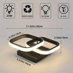 plafonnier led moderne minimaliste acrylique blanc noir toucher interrupteur chambre salon cuisine