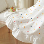 nappe table coton pois multicolores blanc coréenne classique extérieur mariage festive
