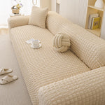 housse canapé universelle polyester spandex beige texture moderne fixations protection taches