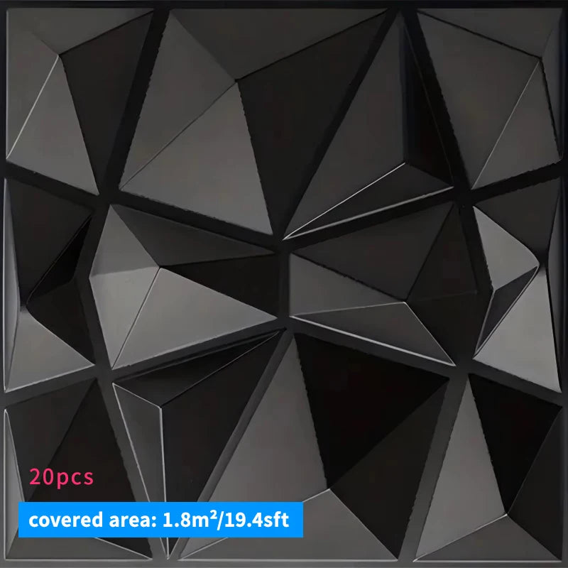 décoration murale moderne 3d autocollant triangles géométriques pvc résistant eau noir blancintérieur salon chambrehôtel