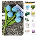 bouquet fleurs artificielles blanc orange moderne minimaliste ruban peluche matériaux artisannels