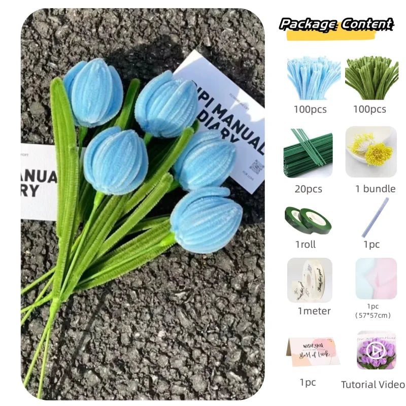 bouquet fleurs artificielles blanc orange moderne minimaliste ruban peluche matériaux artisannels