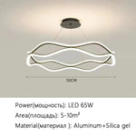 suspension lumineuse contemporaine blanc doré ondulée moderne fixée chaînes lumière chambre salon