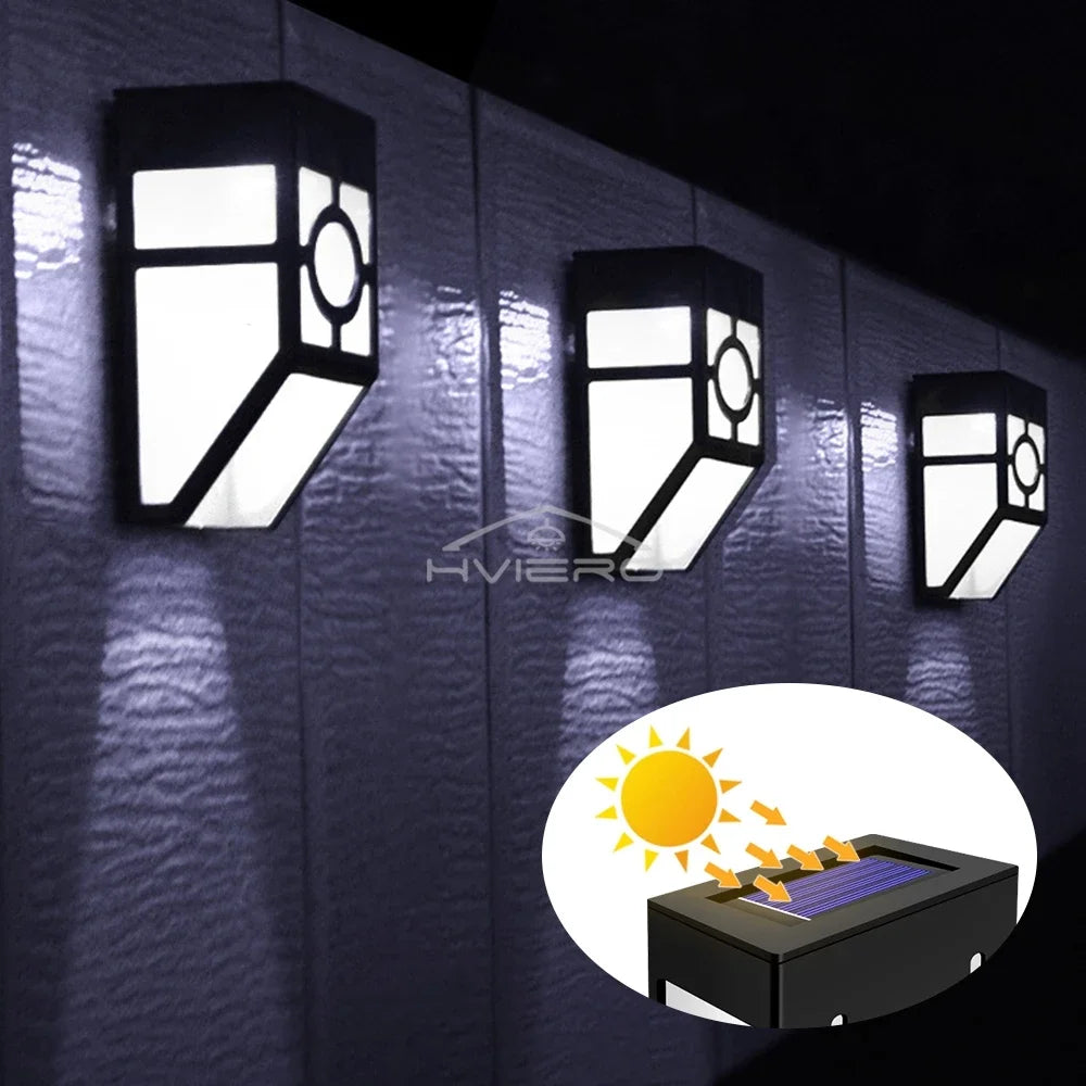 lampe solaire murale moderne transparente adhésif géométrique noirextérieur décoration led autonomeprotecteur ip65