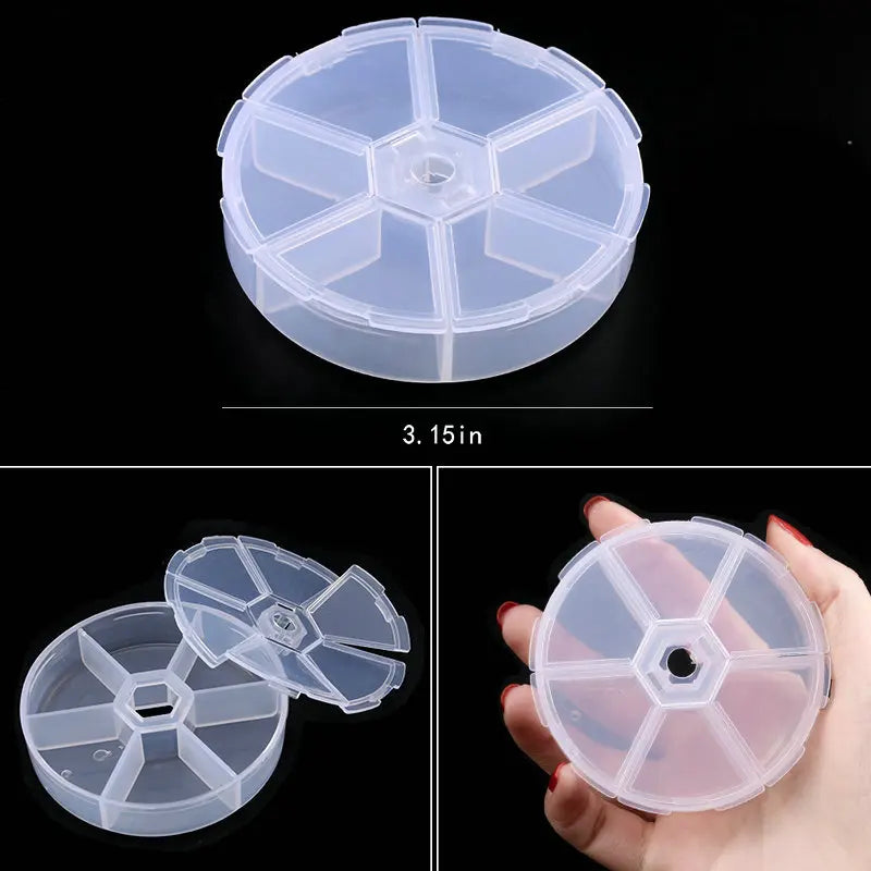 boîte rangement bijoux transparente plastique compartimentée organisateur boucles d'oreille accessoires petits objets
