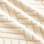 Housse fauteuil moderne beige rayures diagonales polyestère lavable machine 70 90cm haute 55 75cm
