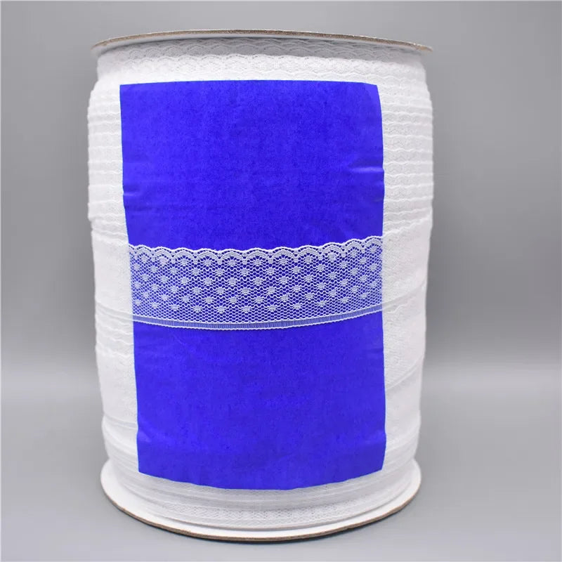 ruban dentelle coton bleu opacité traditionnel mariage décoration bricolage matériaux appliqués